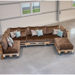 Paletové sedenie Golden Garden GG93/1 - Podsedáky a Vankúše "FIT IN" 120cm x 80cm x 15cm - penový granulát - capuccino